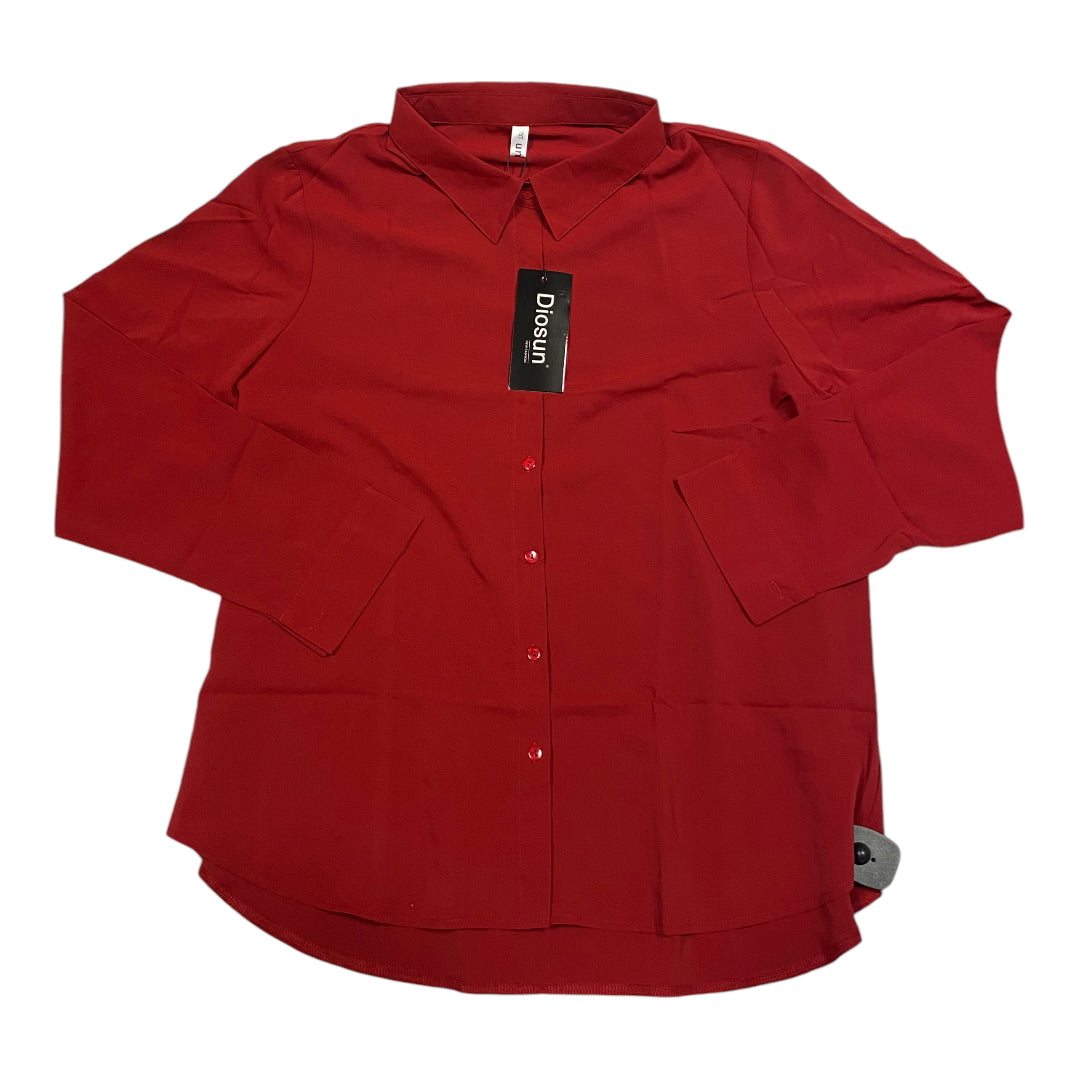 Top Long Sleeve By DIOSUN In Red, Size: 2x