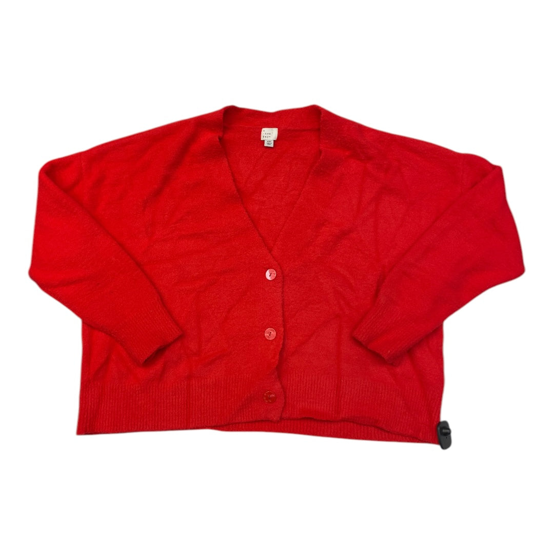 Sweater Cardigan By A New Day In Red, Size: Xxl