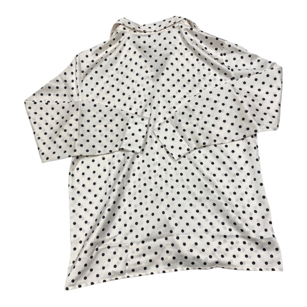 Top Long Sleeve By Loft In Polkadot Pattern, Size: M