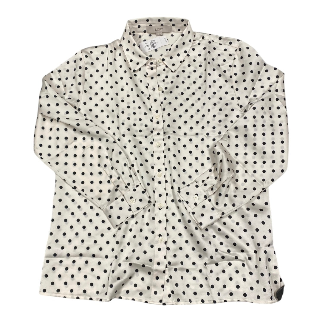 Top Long Sleeve By Loft In Polkadot Pattern, Size: M