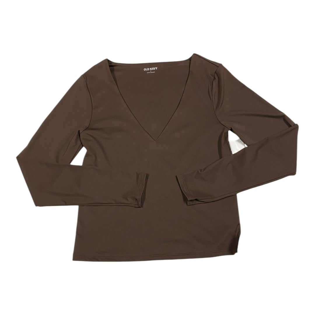 Top Long Sleeve Basic By Old Navy In Brown, Size: S