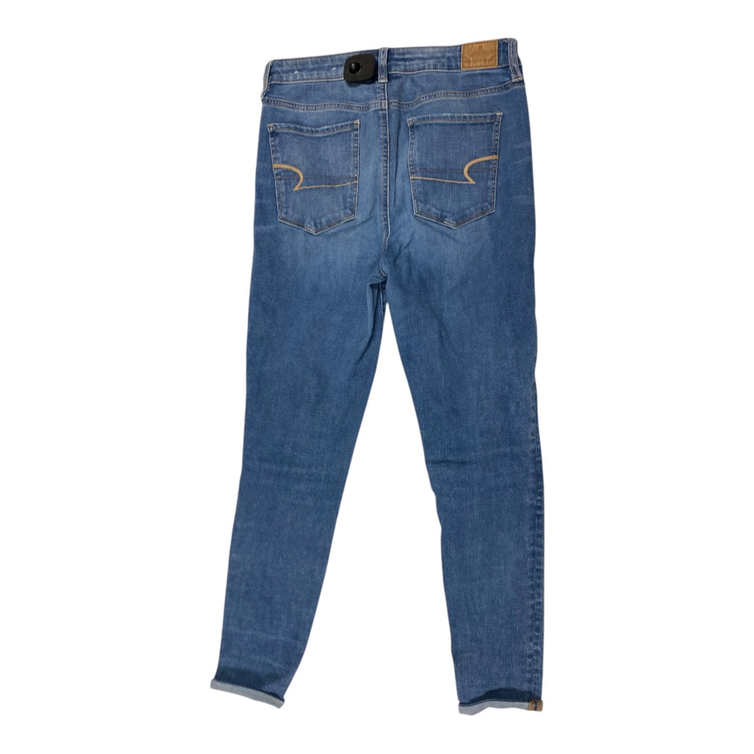 Jeans Skinny By American Eagle In Blue Denim, Size: 8