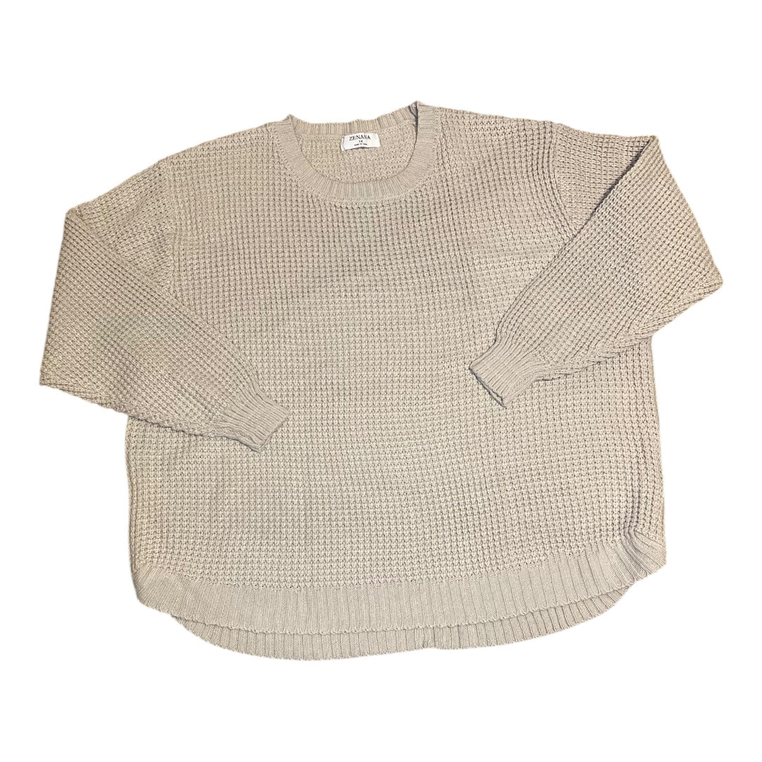 Sweater By Zenana Outfitters In Taupe, Size: 3x