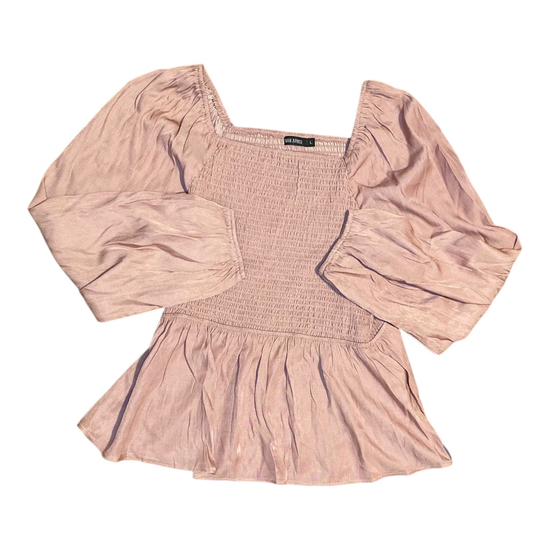 Top Long Sleeve By Cmc In Mauve, Size: L