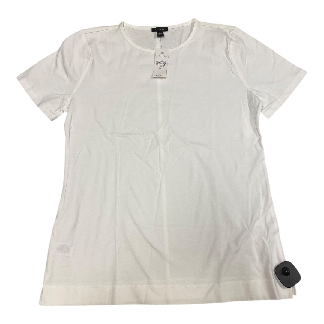 Top Short Sleeve Basic By Ann Taylor In White, Size: M