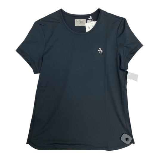 Athletic Top Short Sleeve By PENGUIN In Black, Size: L