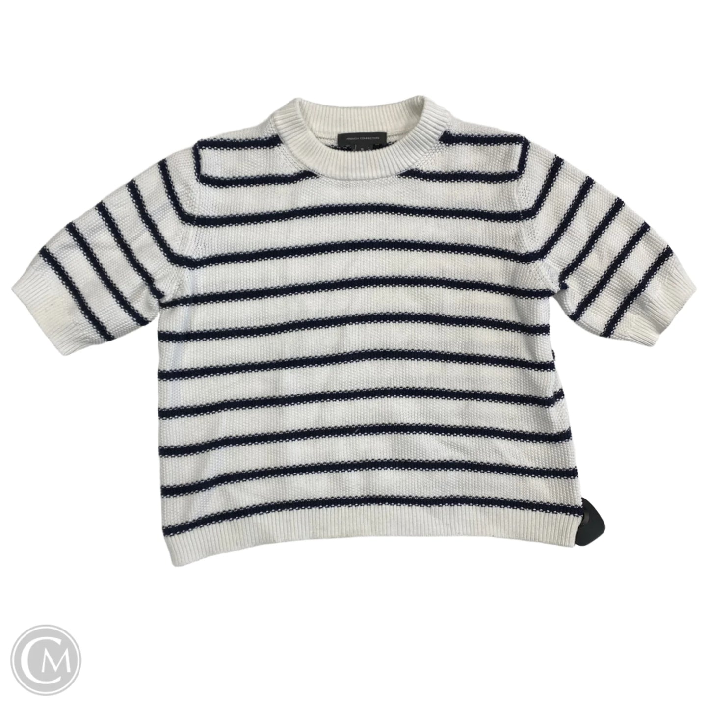 Top Short Sleeve By French Connection In Striped Pattern, Size: S