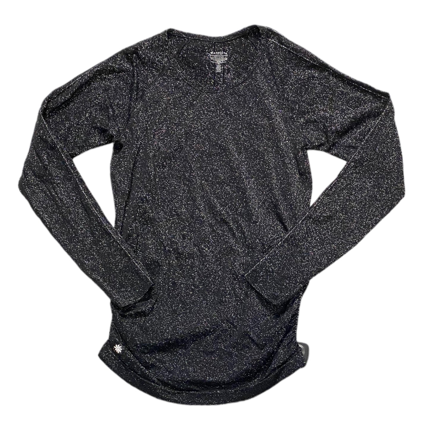 Black Athletic Top Long Sleeve Crewneck Athleta, Size M