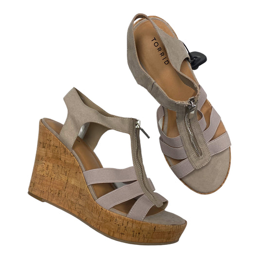 Sandals Heels Block By Torrid In Beige, Size: 9.5