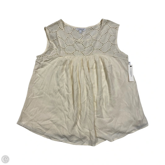 Top Sleeveless By Liverpool In Cream, Size: Xs