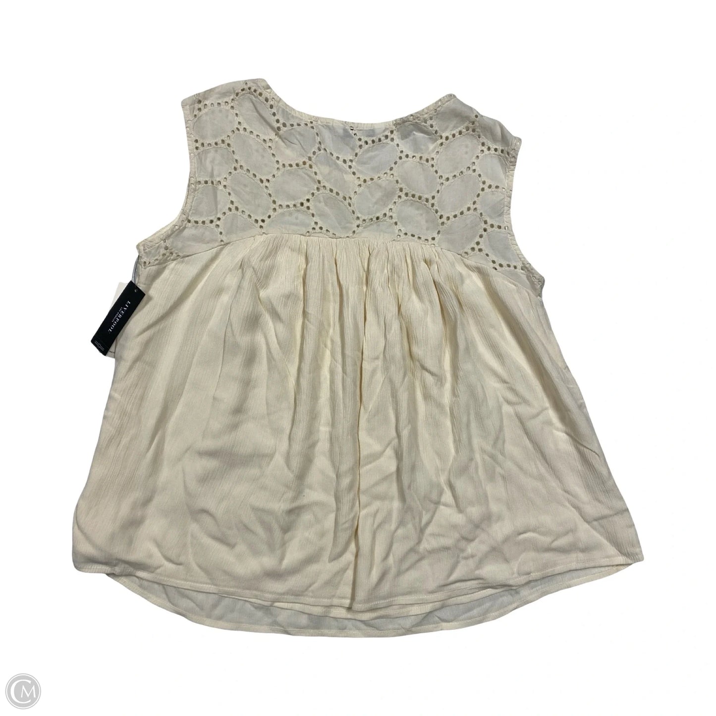 Top Sleeveless By Liverpool In Cream, Size: Xs