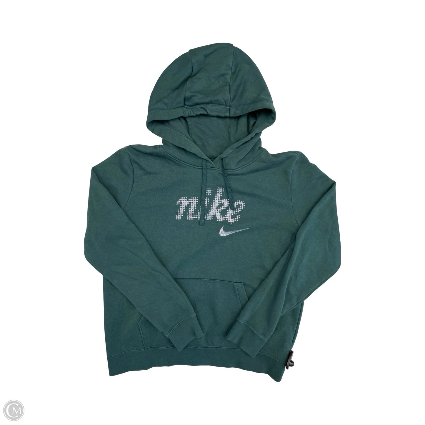 Athletic Sweatshirt Hoodie By Nike In Green, Size: M