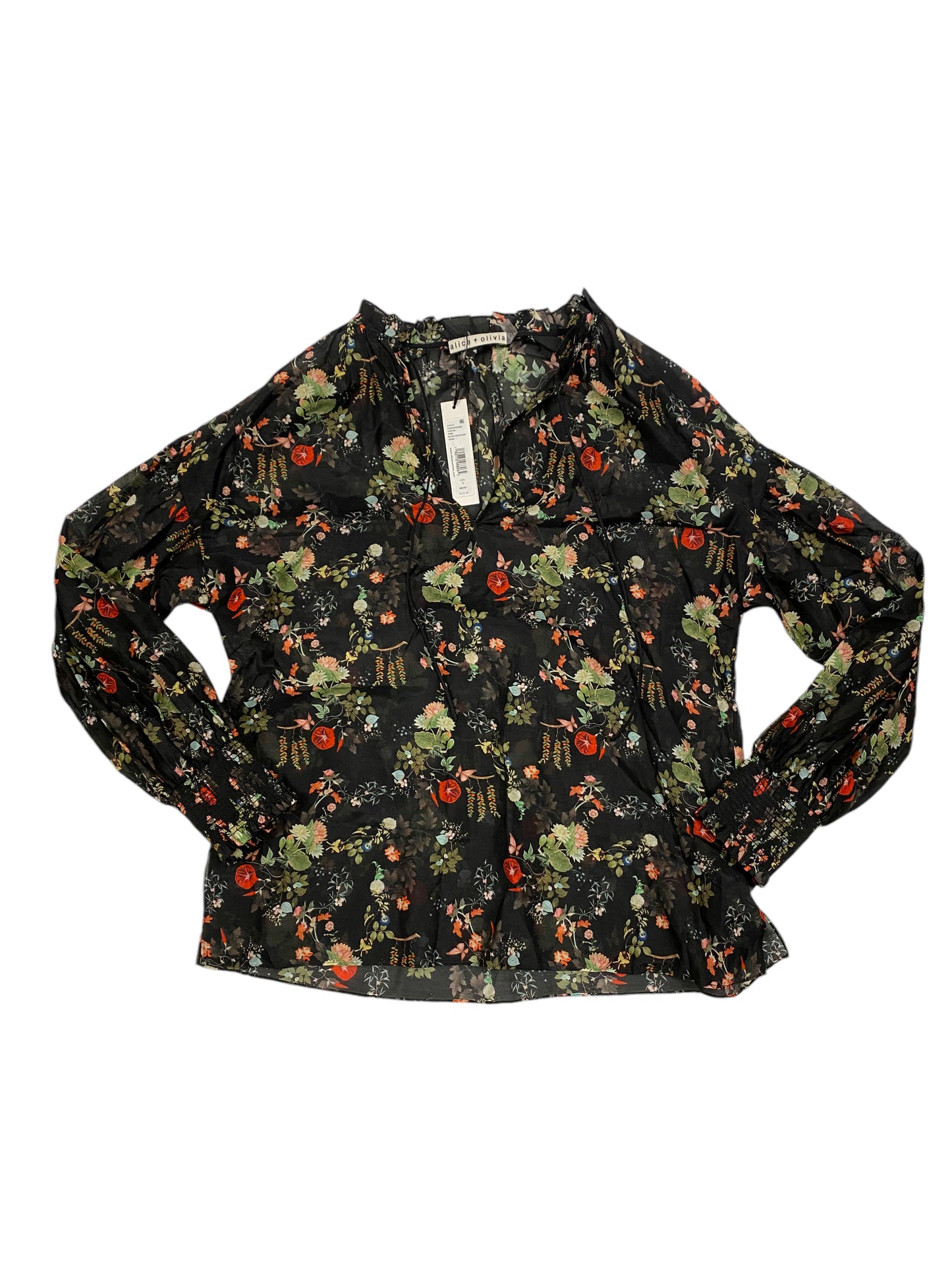 Top Long Sleeve Designer By Alice + Olivia In Floral Print, Size: S