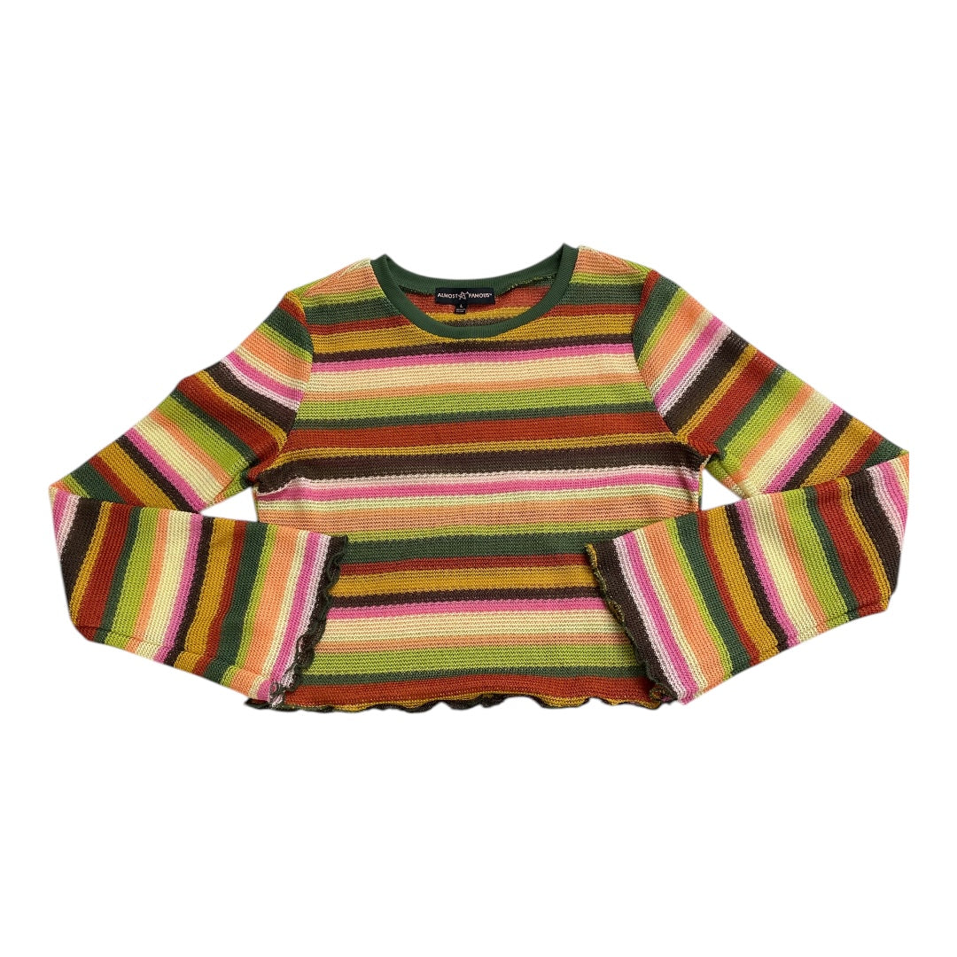 Top Long Sleeve By Almost Famous In Multi-colored, Size: L