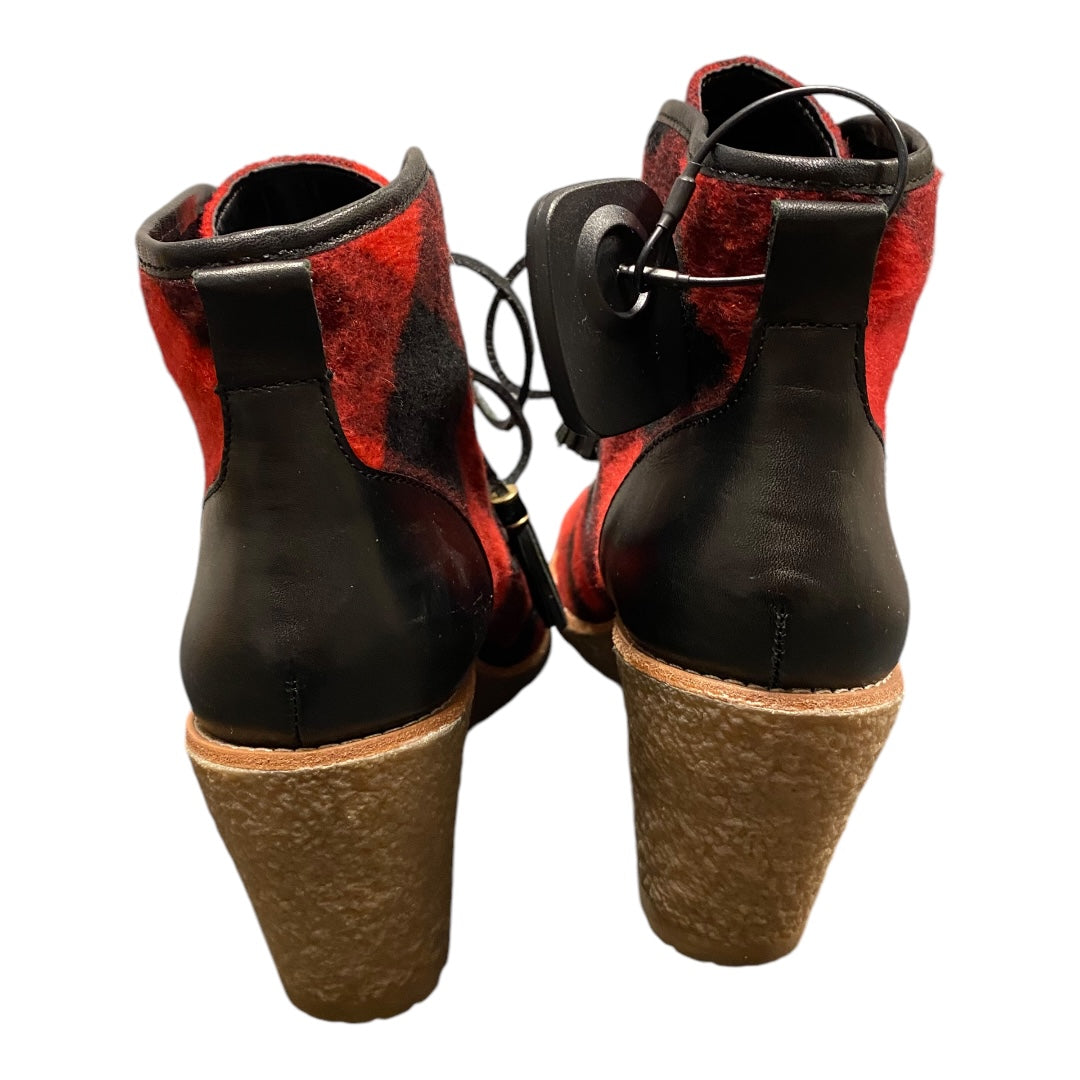 Boots Ankle Heels By Gh Bass And Co In Black & Red, Size: 9.5