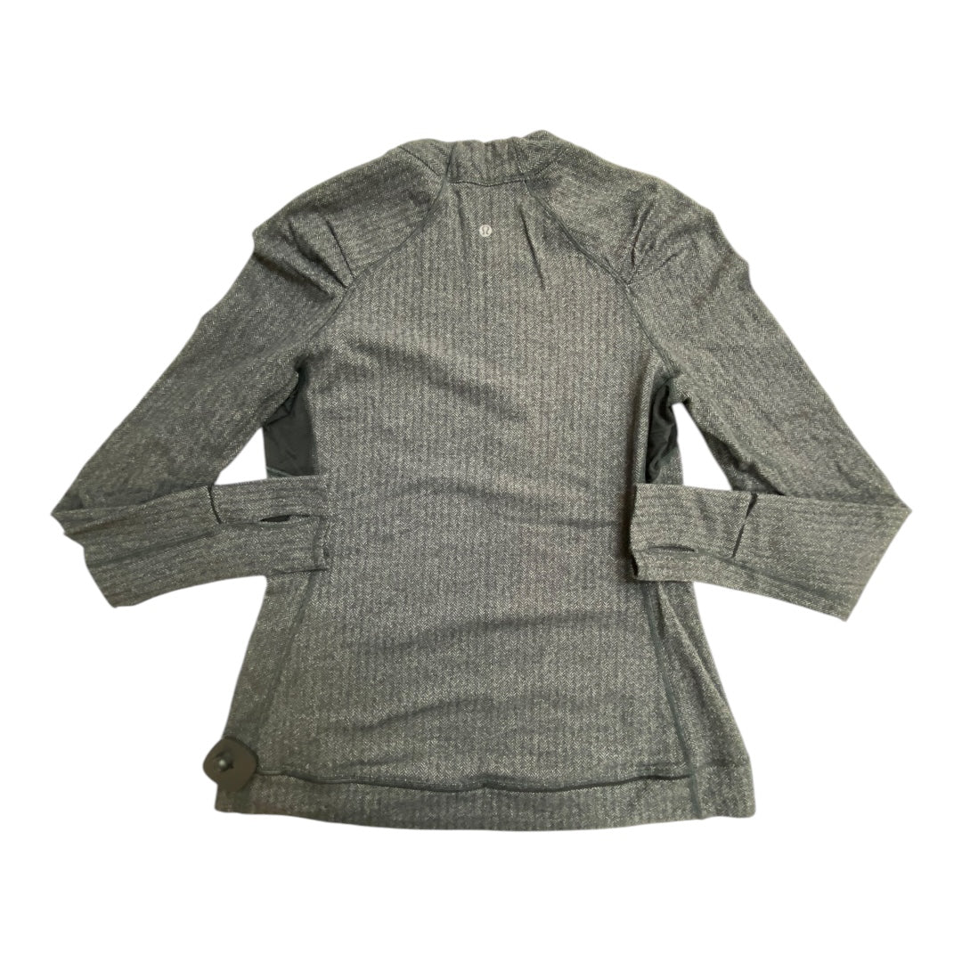 Athletic Top Long Sleeve Collar By Lululemon In Grey, Size: 12