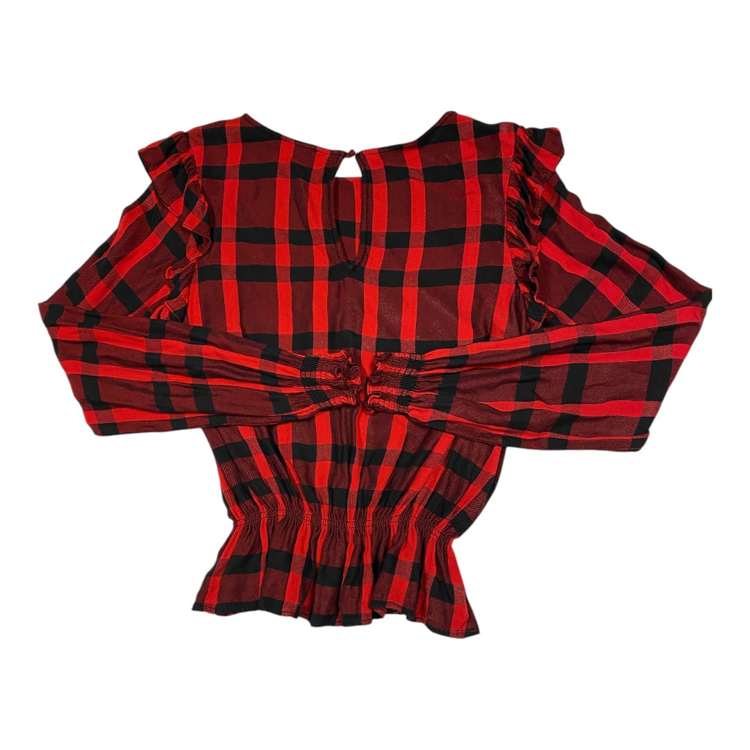 Top Long Sleeve By Sanctuary In Black & Red, Size: S