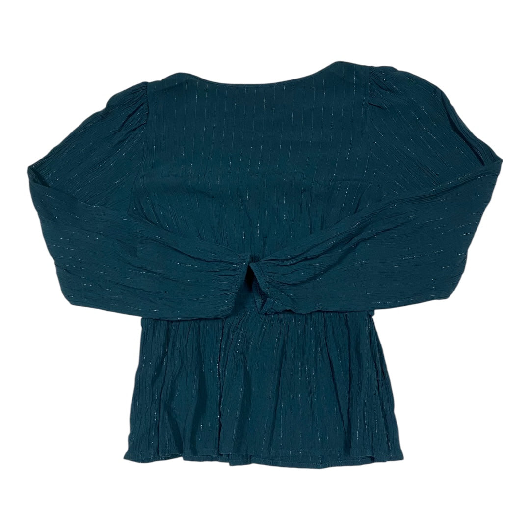 Top Long Sleeve By Knox Rose In Teal, Size: Xs