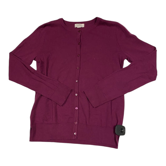 Sweater Cardigan By Loft In Purple, Size: S