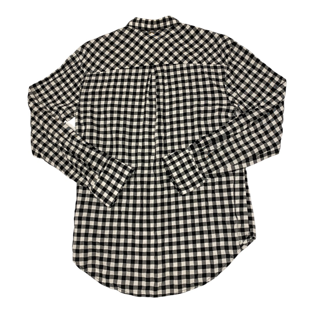 Top Long Sleeve By A New Day In Checkered Pattern, Size: M