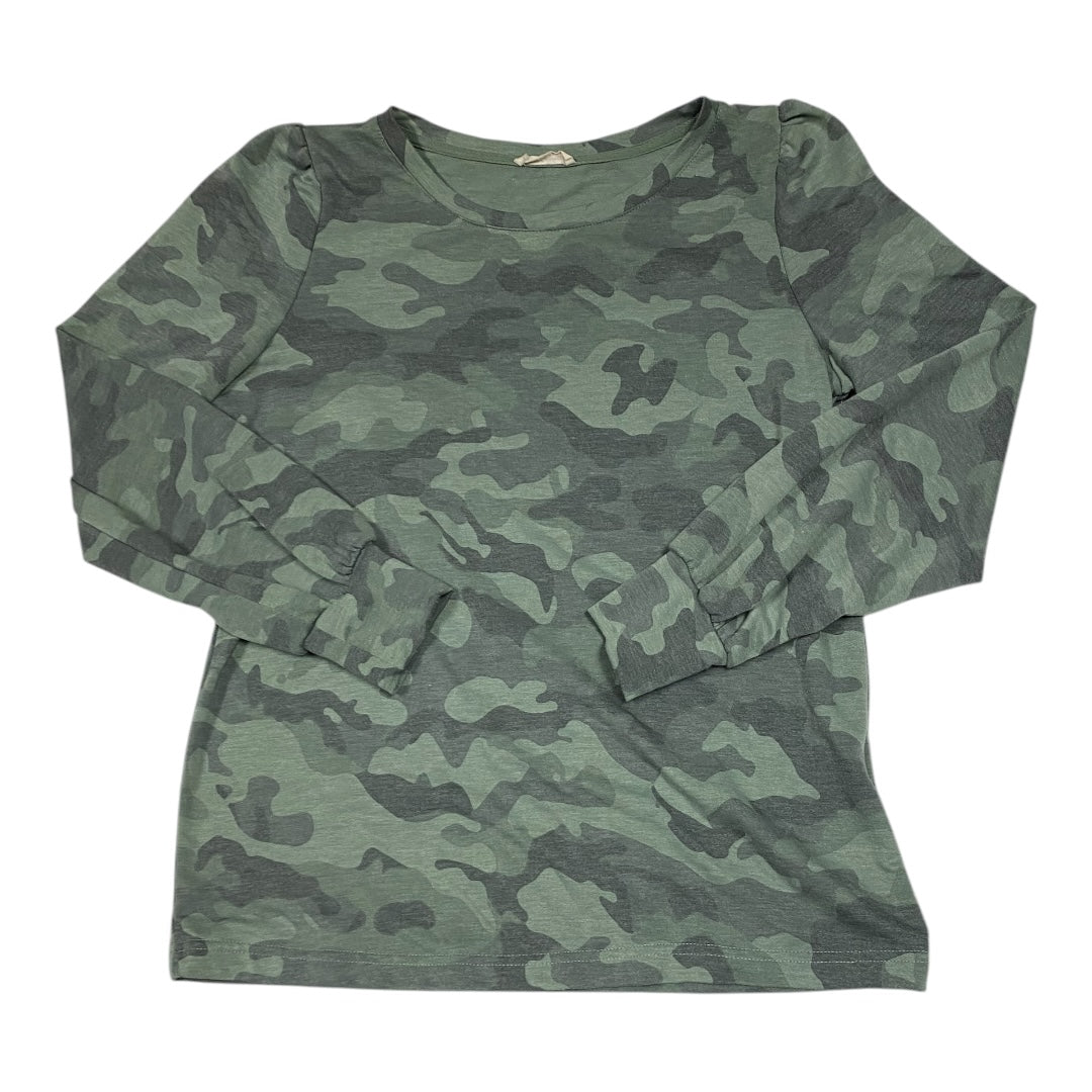 Top Long Sleeve By Jane And Delancey In Camouflage Print, Size: S