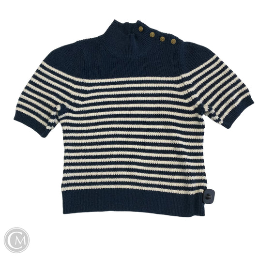 Sweater Short Sleeve By Maeve In Blue & Cream, Size: S