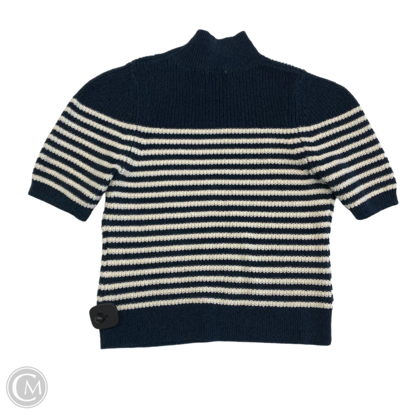 Sweater Short Sleeve By Maeve In Blue & Cream, Size: S