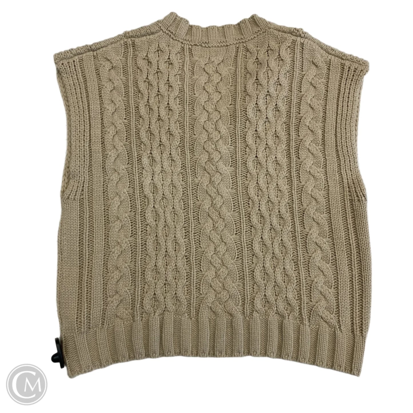 Vest Sweater By Lea & Viola In Tan, Size: Xs