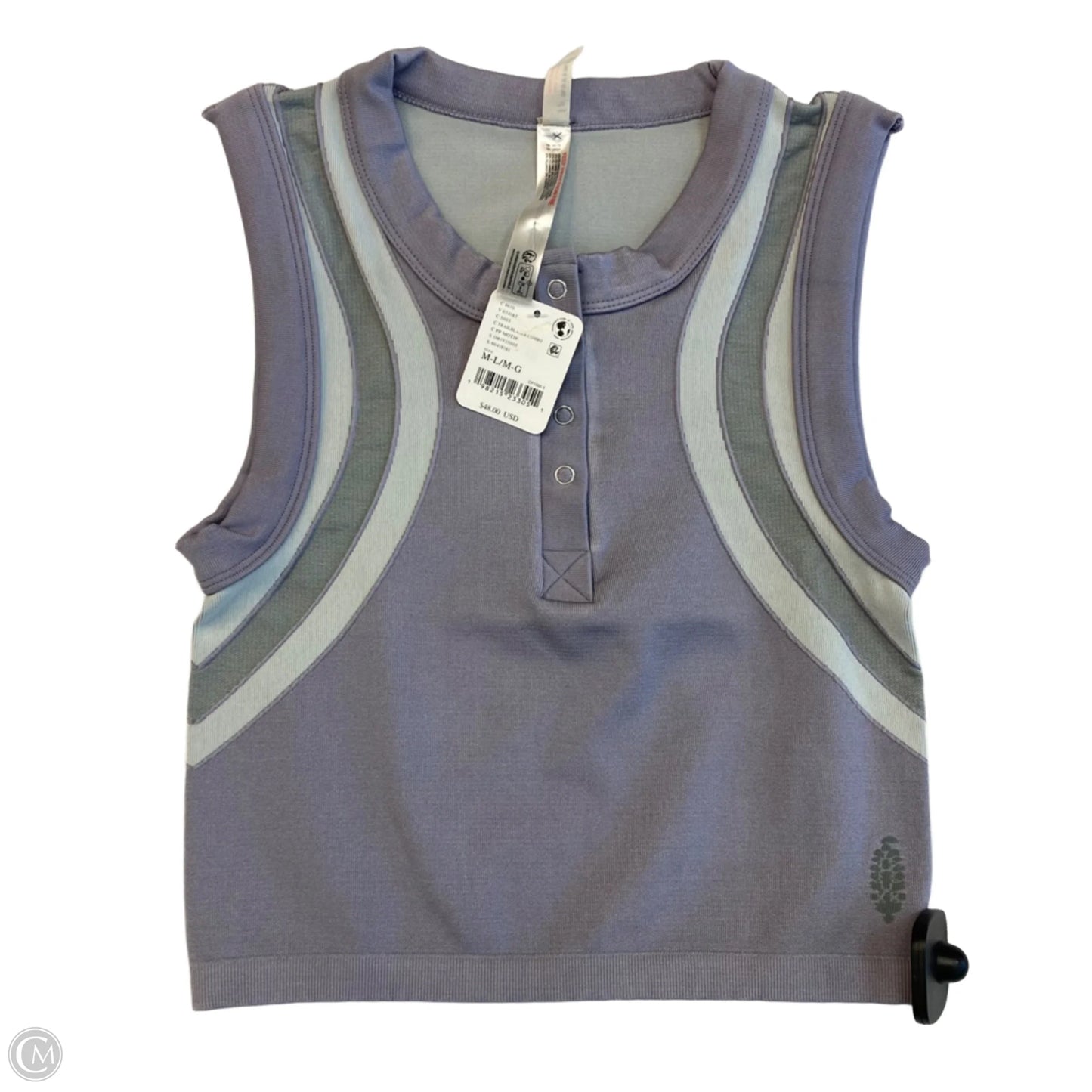 Athletic Tank Top By Free People In Grey & Purple, Size: M