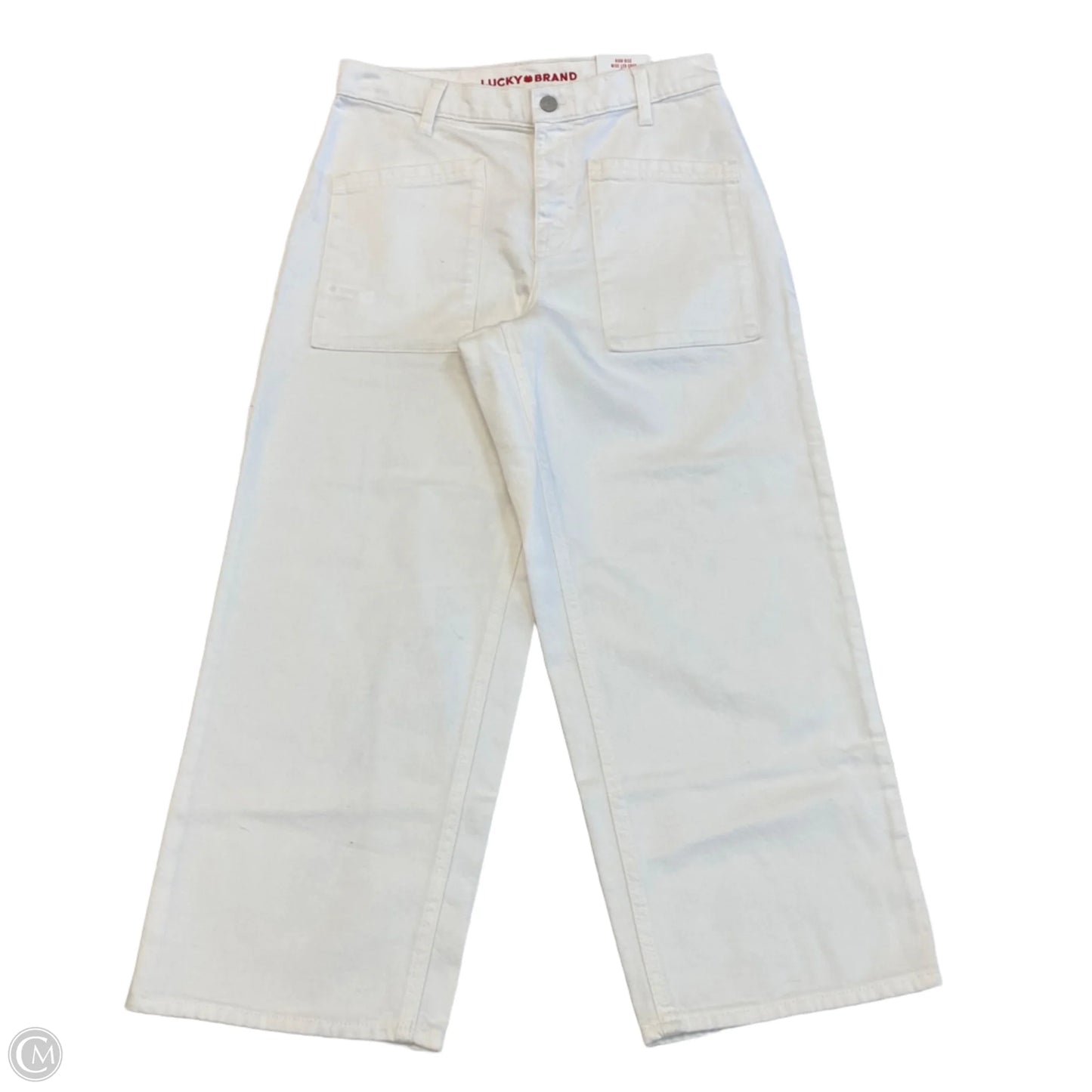 Jeans Wide Leg By Lucky Brand In White Denim, Size: 8