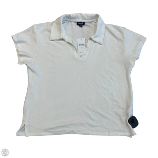 Top Short Sleeve By Splendid In White, Size: L