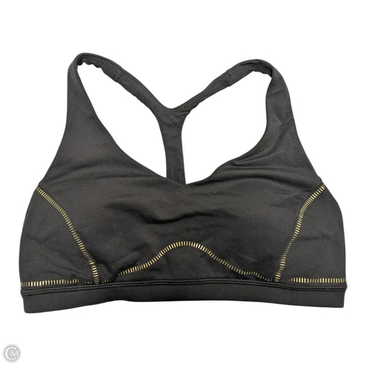 Athletic Bra By Lululemon In Black & Gold, Size: 12