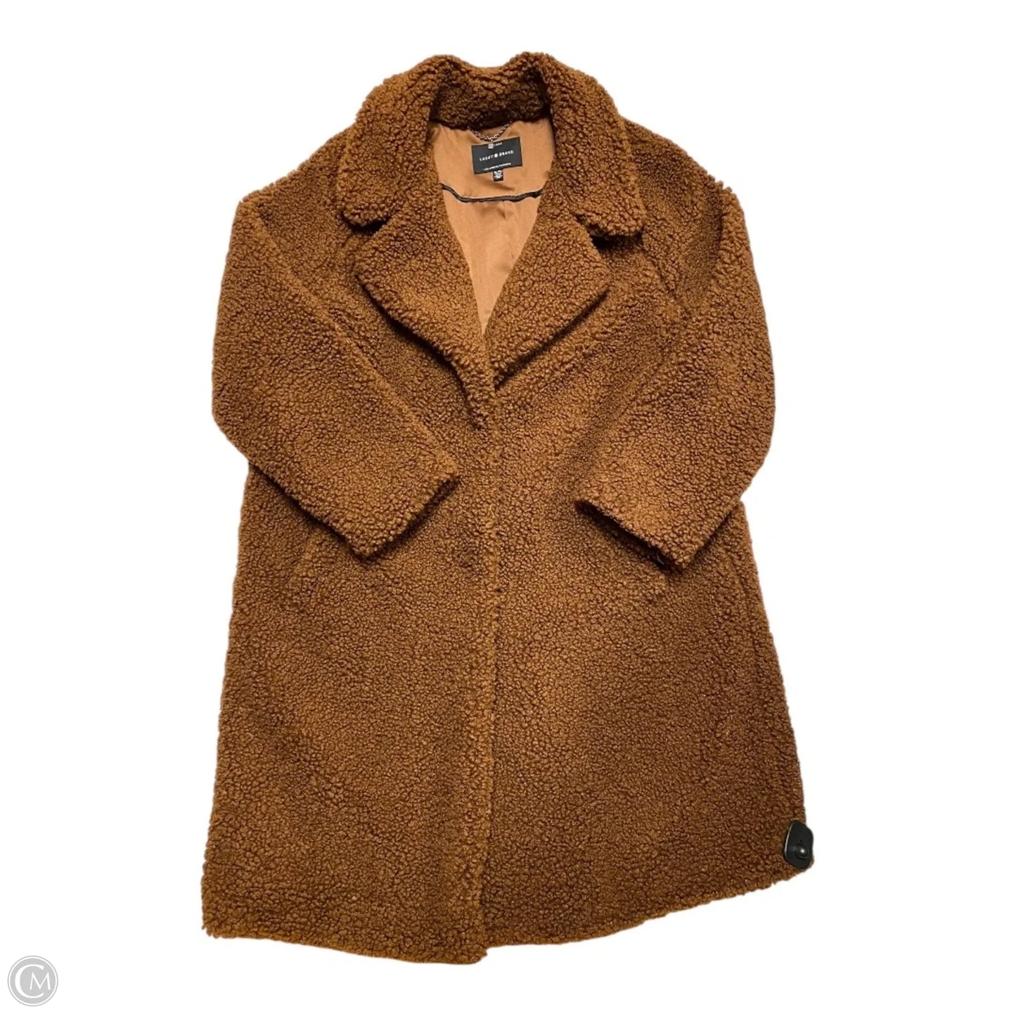 Coat Faux Fur & Sherpa By Lucky Brand In Brown, Size: Xl