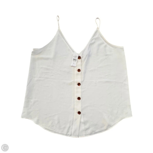 Top Sleeveless By Loft In White, Size: L