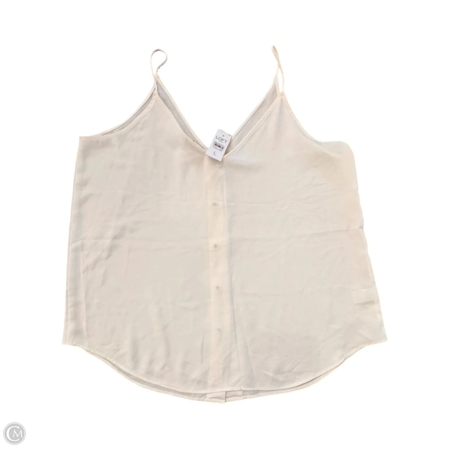 Top Sleeveless By Loft In White, Size: L