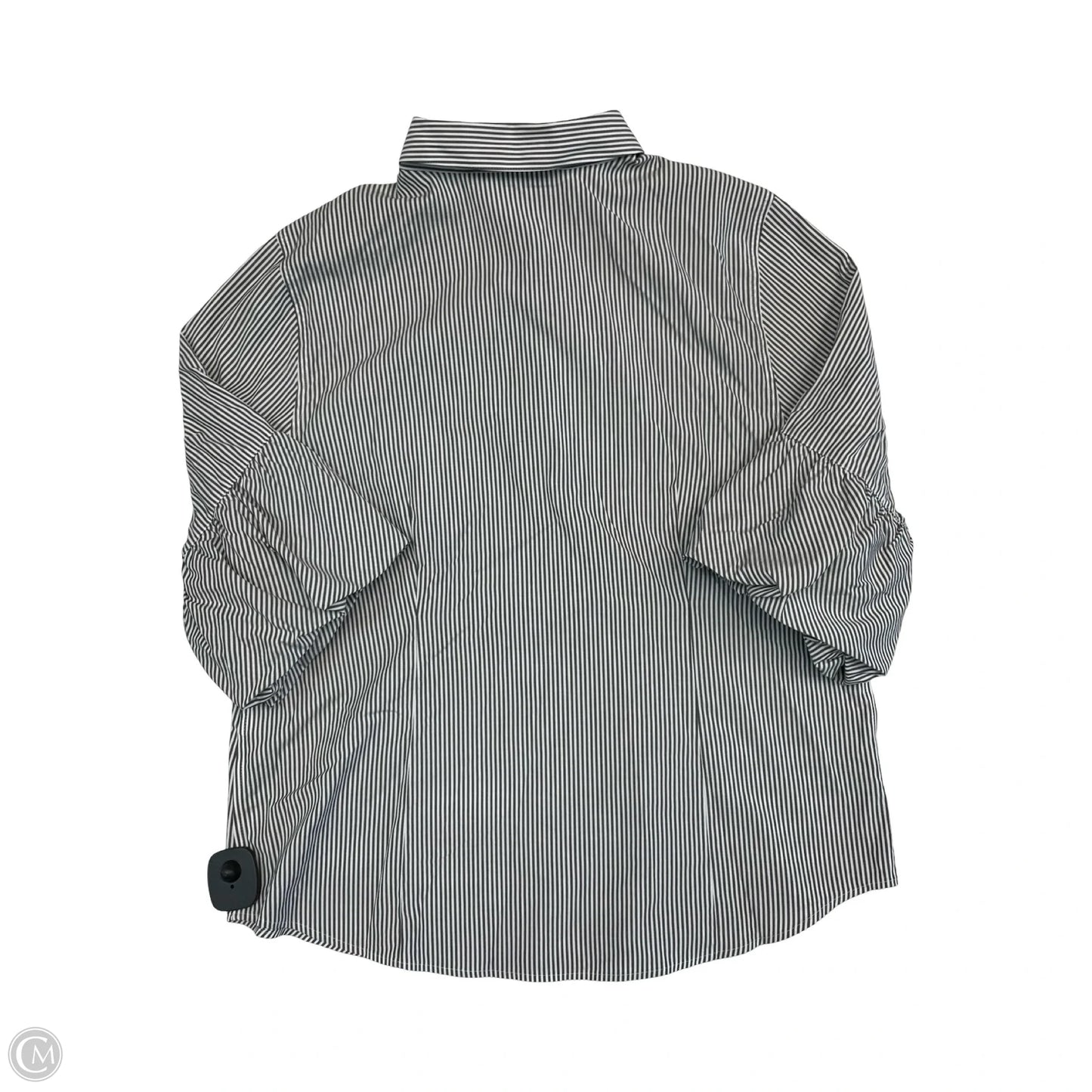 Top Long Sleeve By Chicos In Grey & White, Size: L