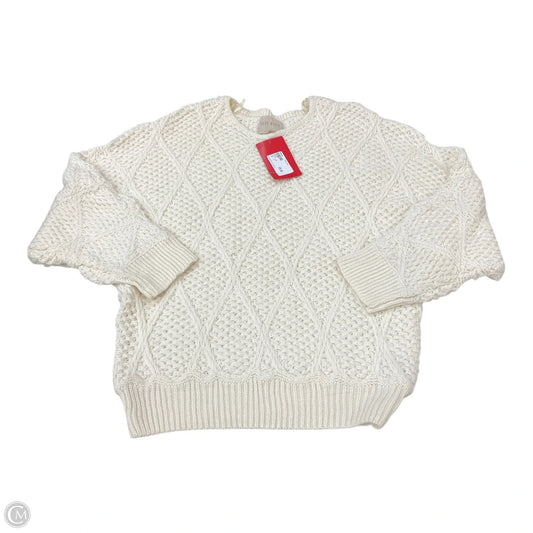 Sweater By Moon River In Cream, Size: Xl