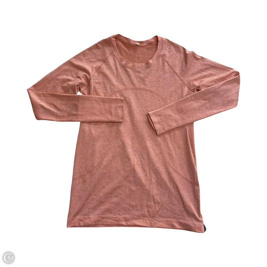 Athletic Top Long Sleeve Collar By Lululemon In Pink, Size: 10