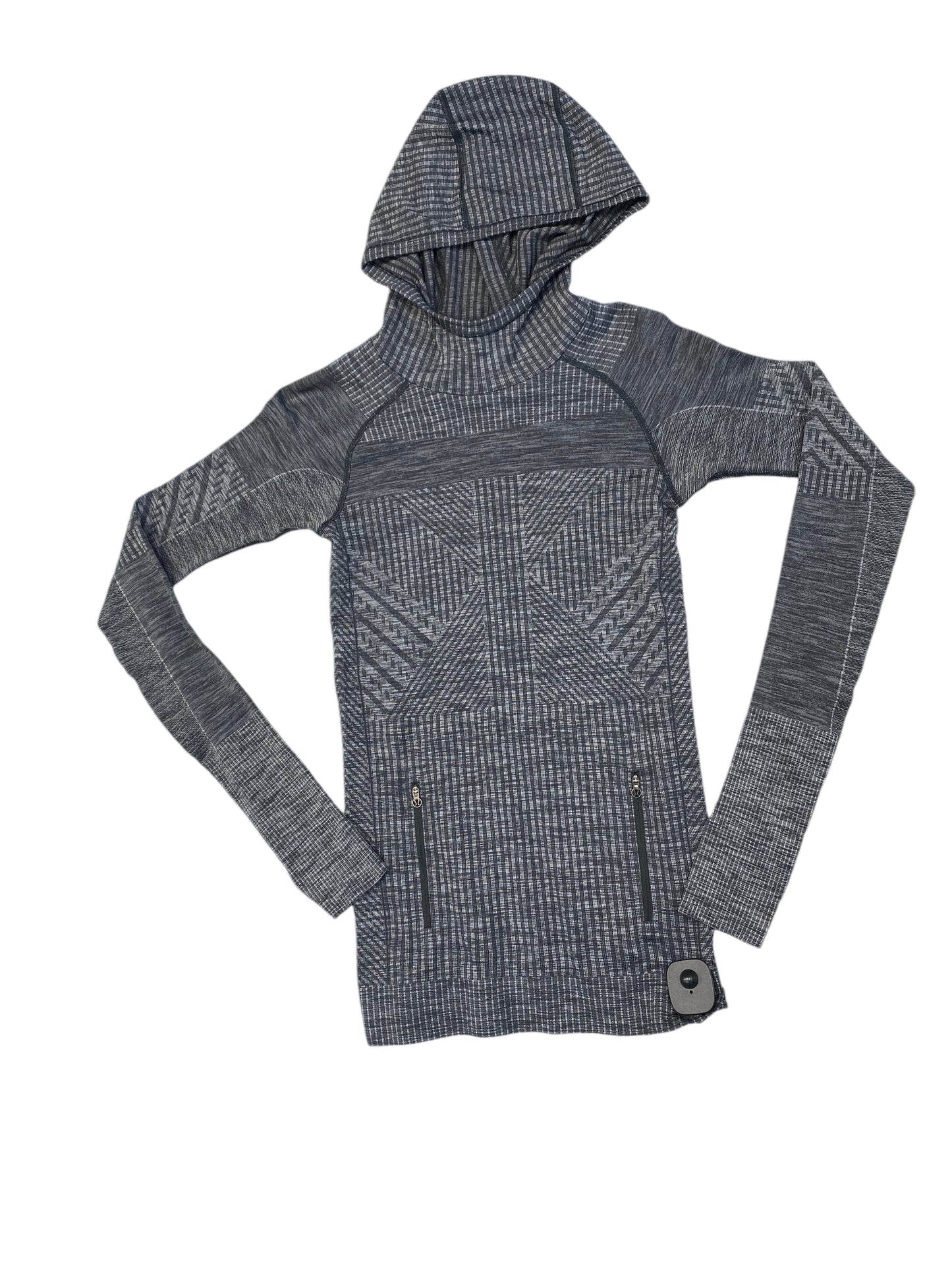 Athletic Top Long Sleeve Hoodie By Lululemon In Grey, Size: 4