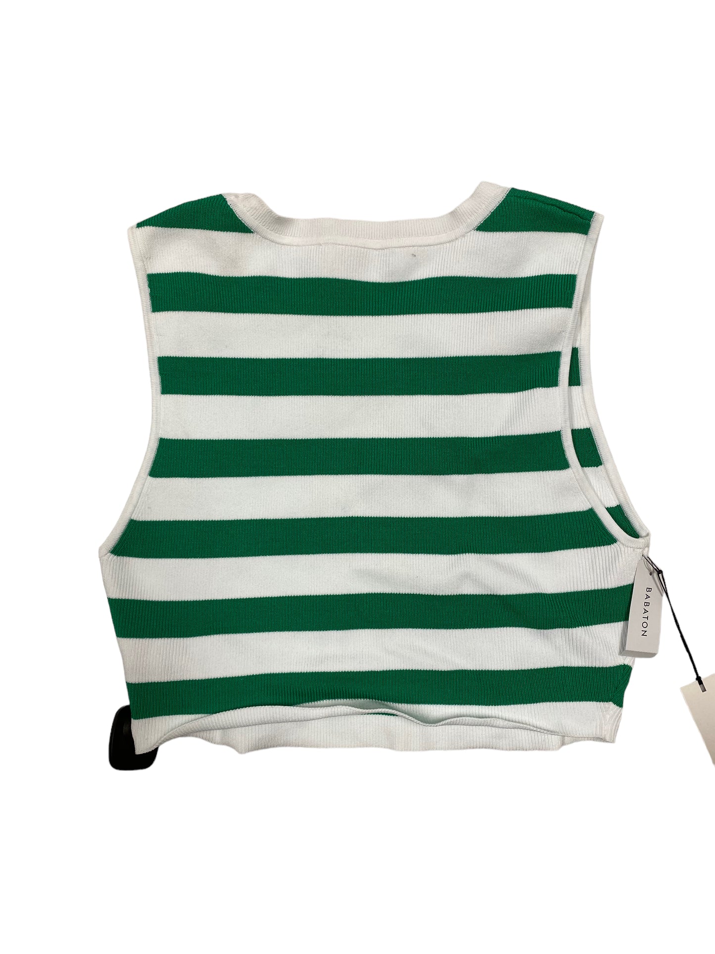 Top Sleeveless By Babaton In Green & White, Size: Xl