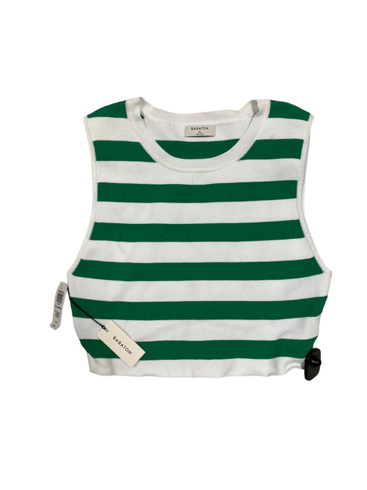 Top Sleeveless By Babaton In Green & White, Size: Xl