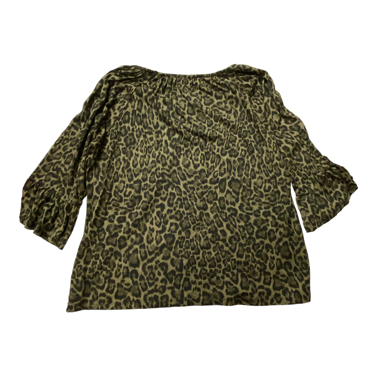 Green Top Long Sleeve Michael By Michael Kors, Size Xl