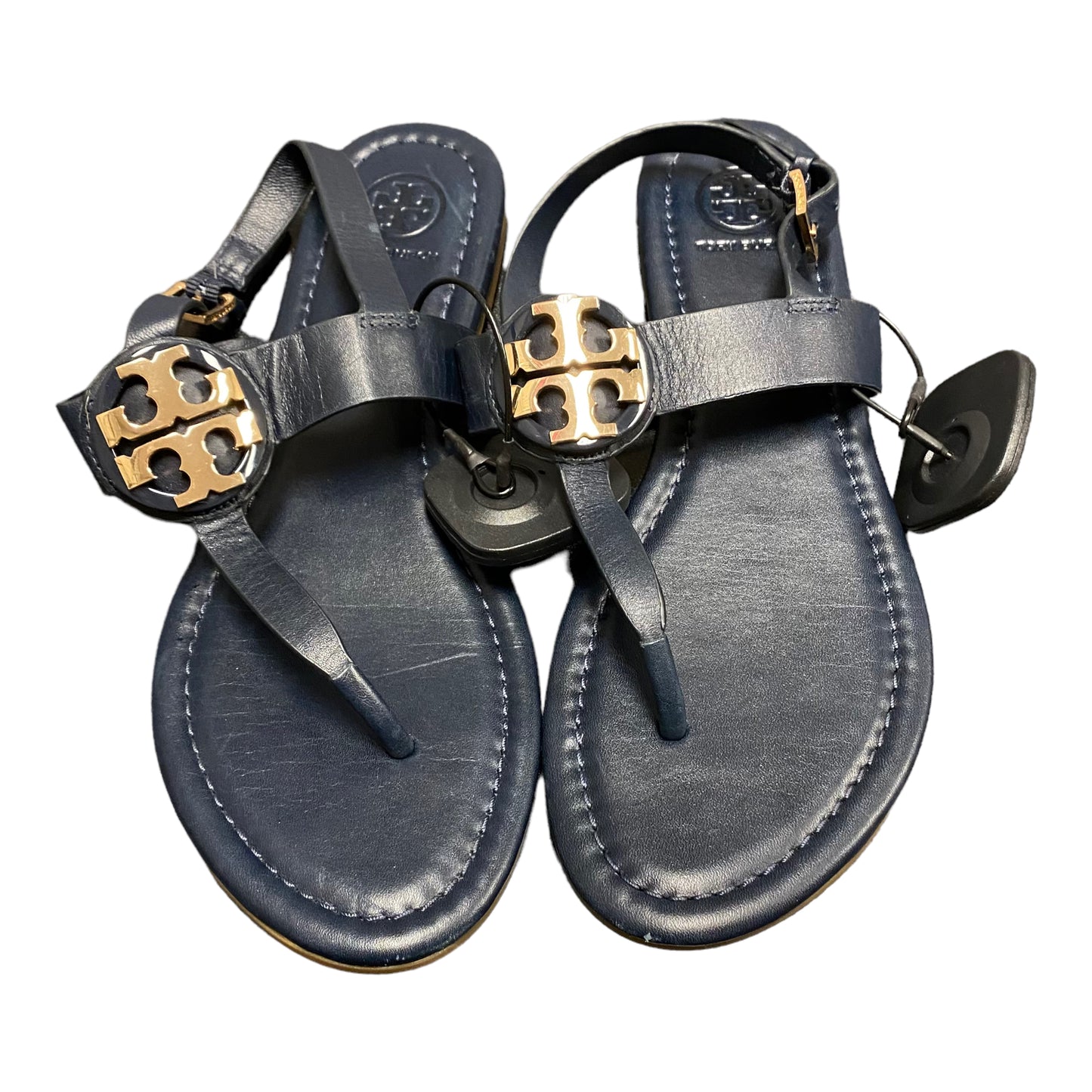 Sandals Designer By Tory Burch In Navy, Size: 7