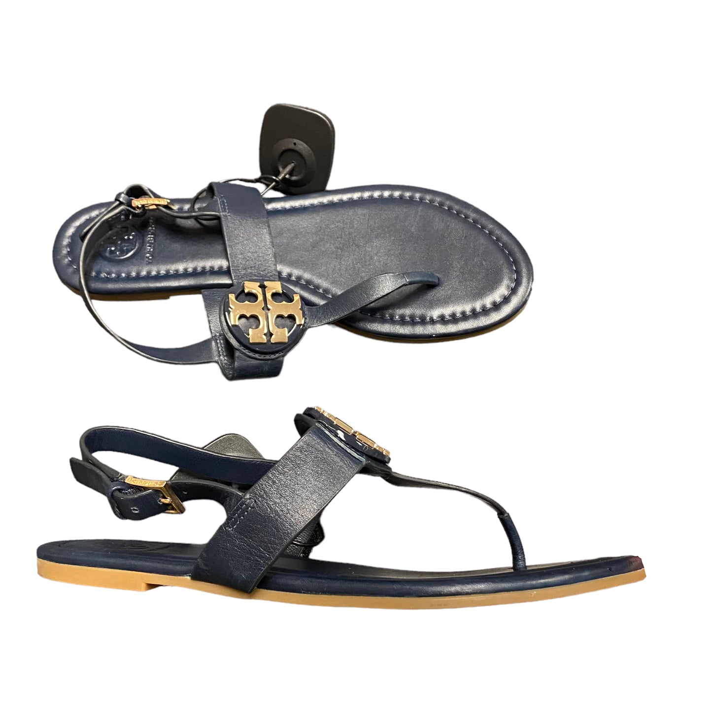 Sandals Designer By Tory Burch In Navy, Size: 7