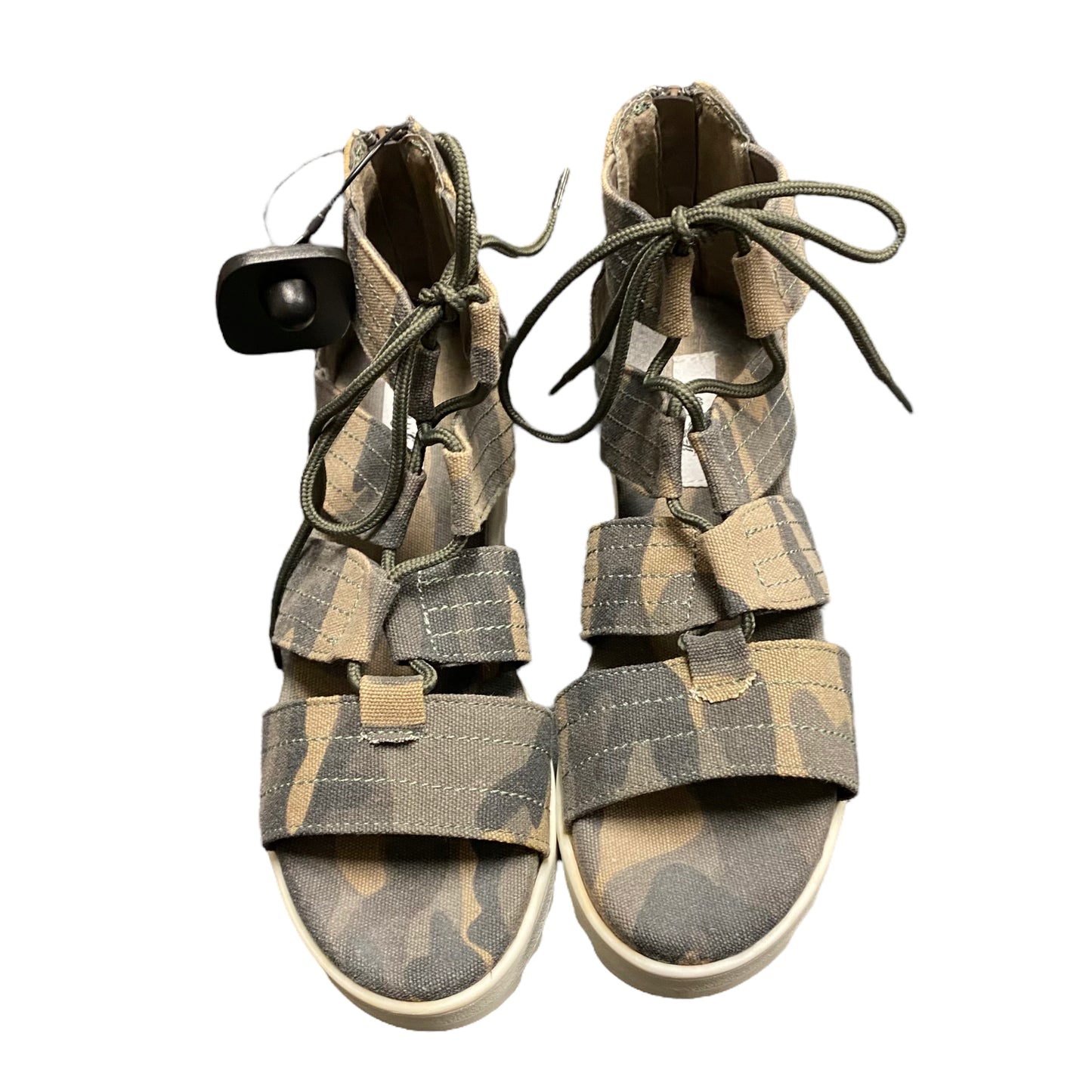 Sandals Heels Platform By VERY G In Camouflage Print, Size: 6.5