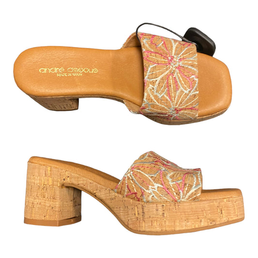 Sandals Heels Block By Cmc In Multi-colored, Size: 6.5