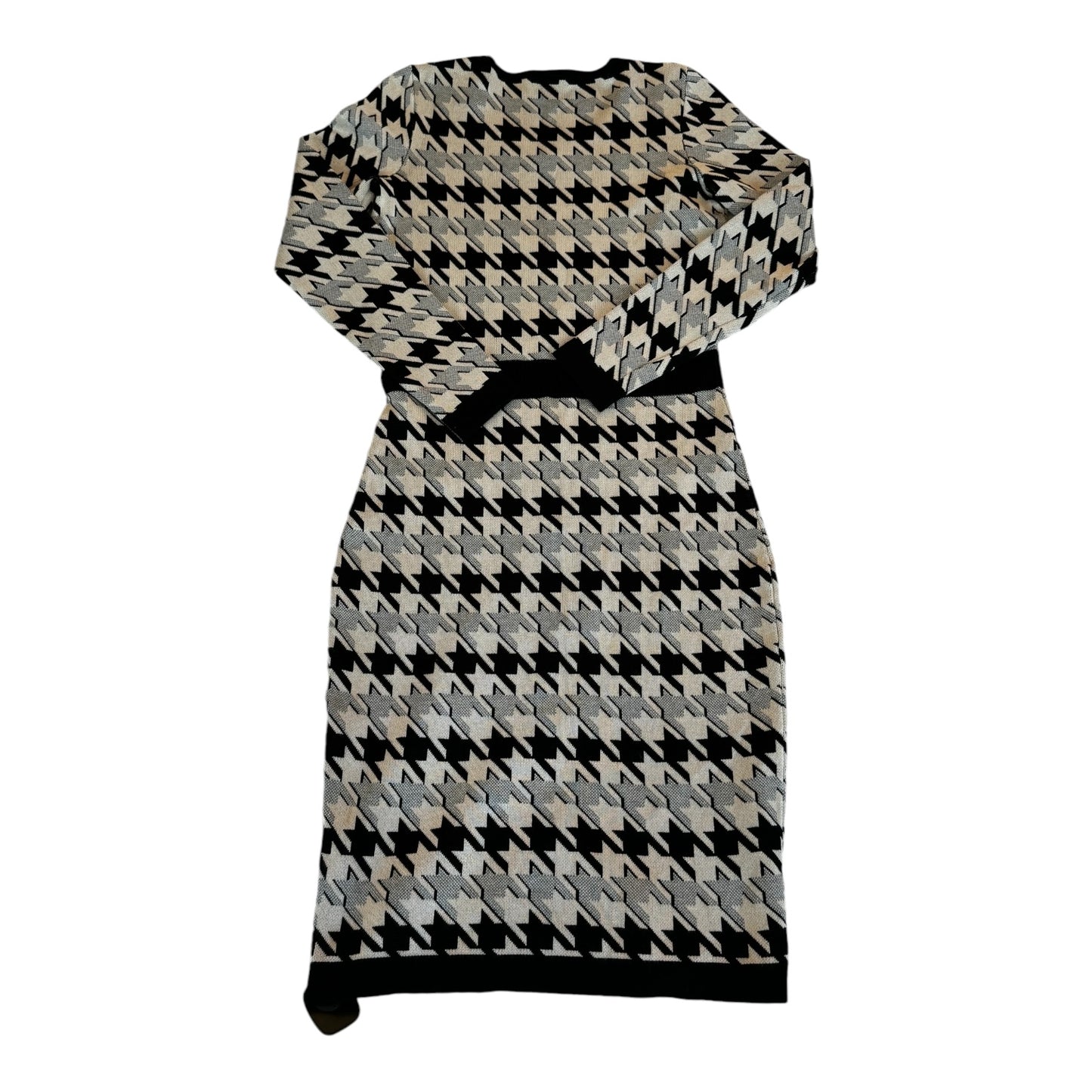 Dress Casual Midi By Taylor In Black & Cream, Size: S