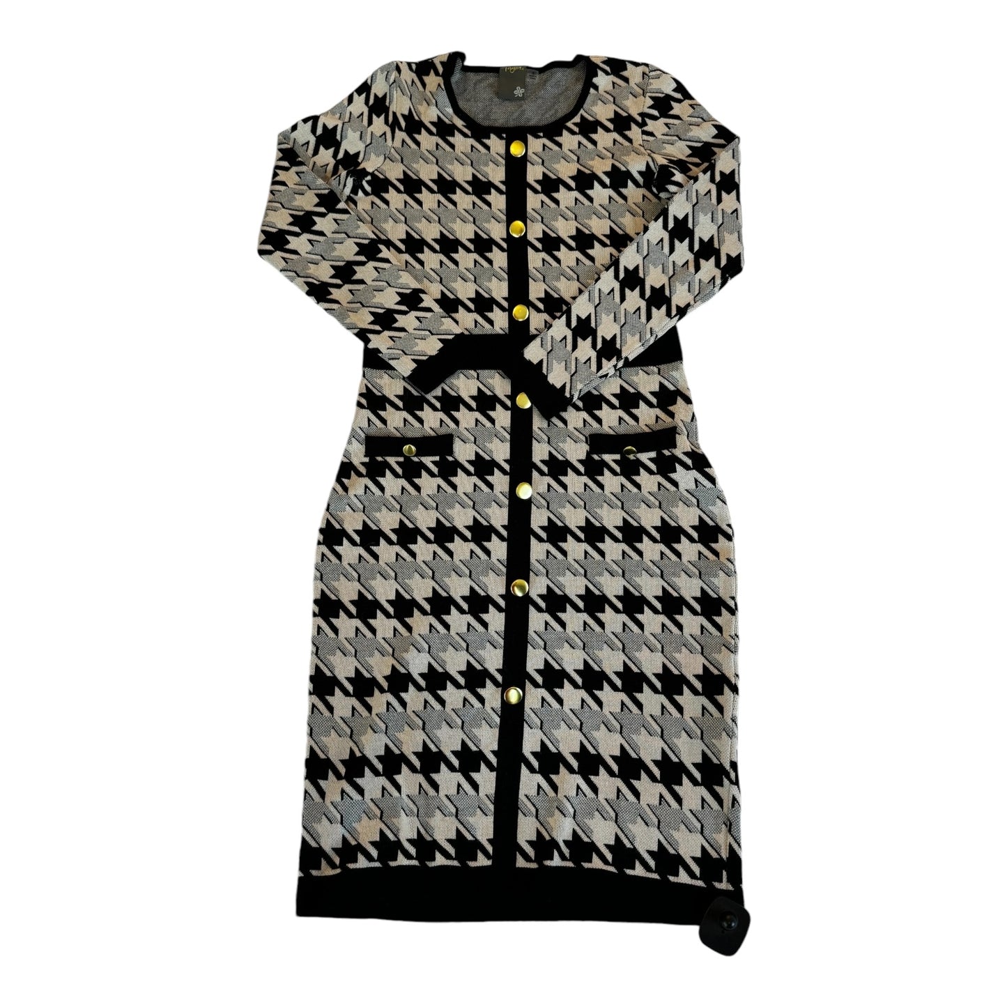 Dress Casual Midi By Taylor In Black & Cream, Size: S