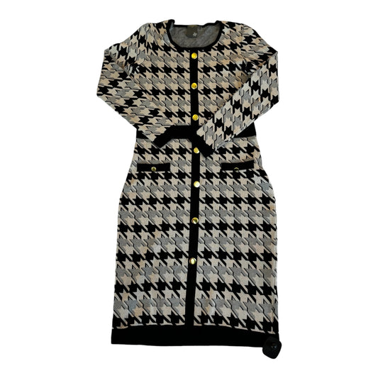 Dress Casual Midi By Taylor In Black & Cream, Size: S