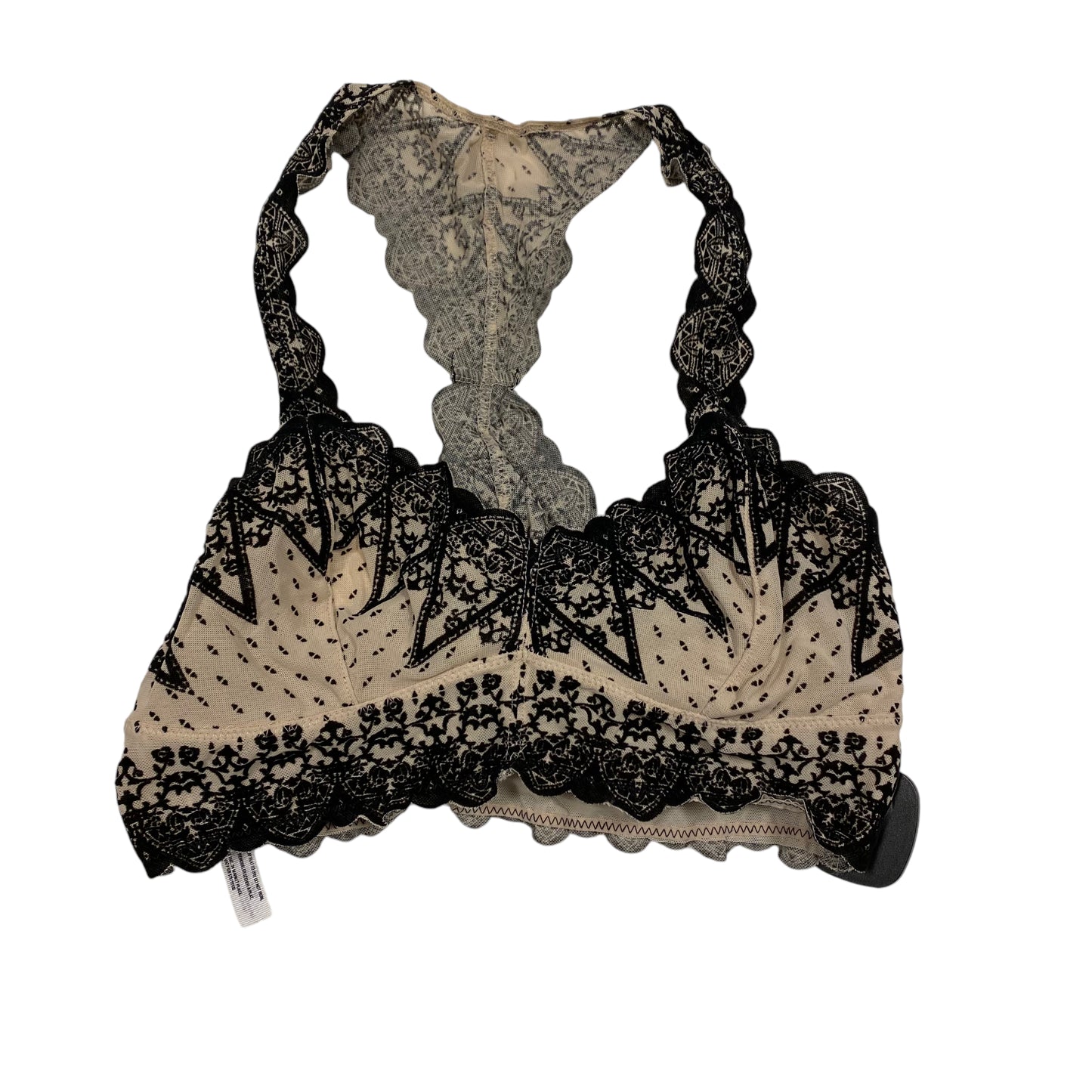 Bralette By Free People In Black & Cream, Size: S